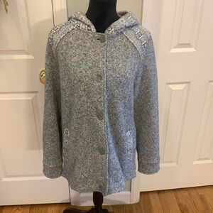 NWOT Patagonia Hooded Gray Button Up Coat- Size L